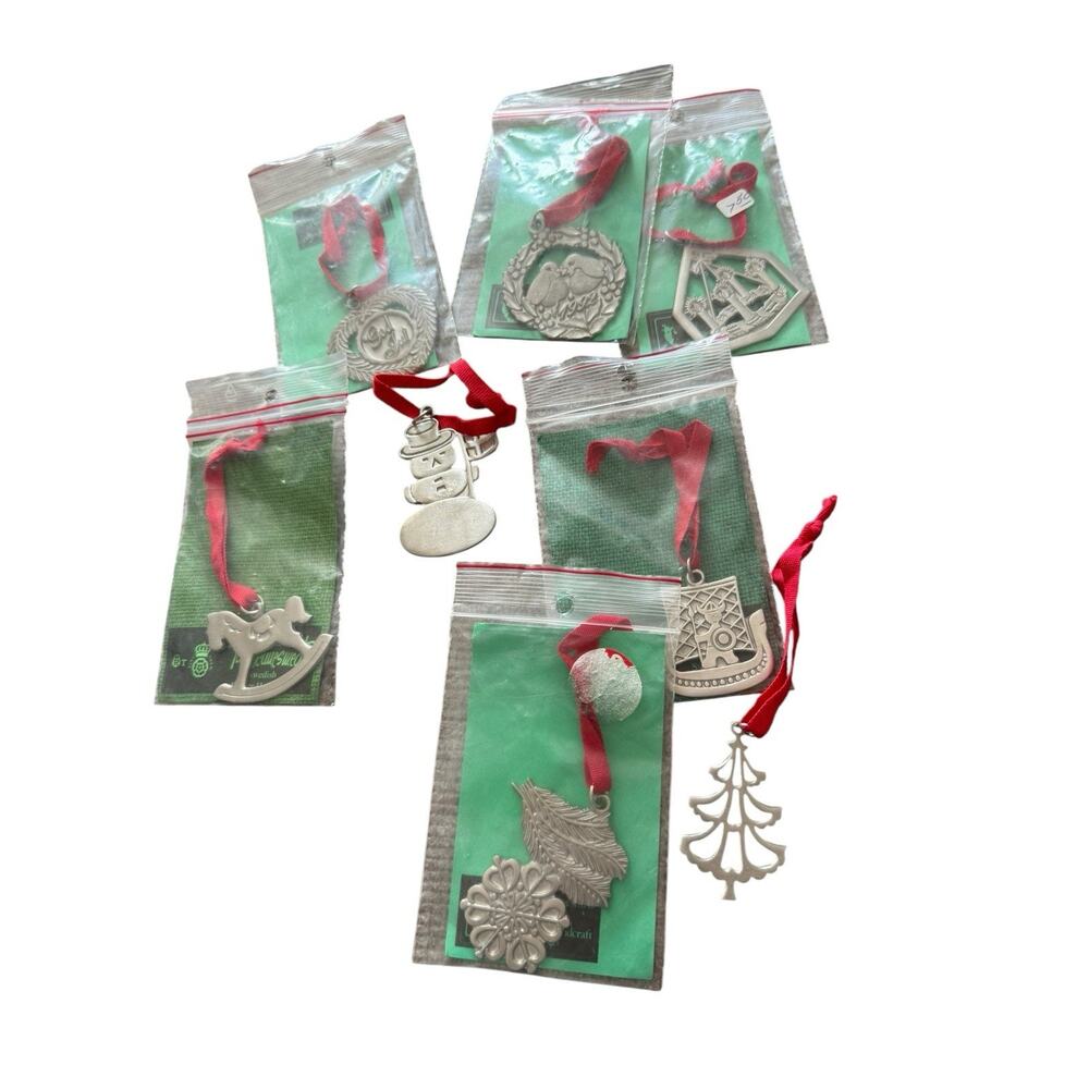 Rune Tennesmed Pewter Ornament Sweden Lot of 8‎